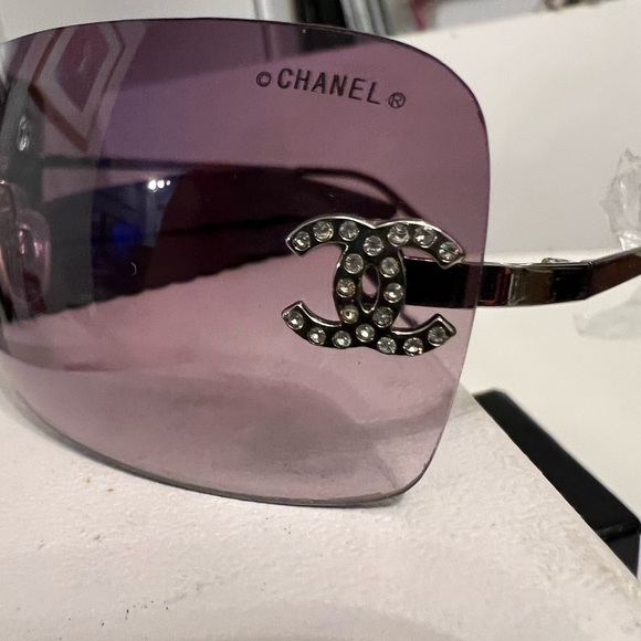 MINT CHANEL 4017 D Crystal Rimless Coco CC Logo Pink Plum SUNGLASSES CASE BOX - Picture 11 of 16